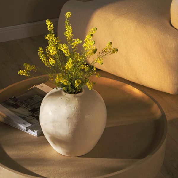 Vase Bruno en grès blanc cassé