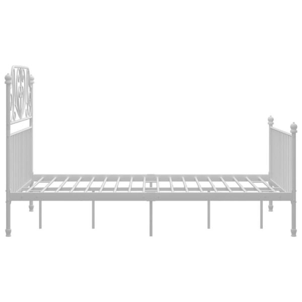 Cama doble de metal blanco de VidaXL