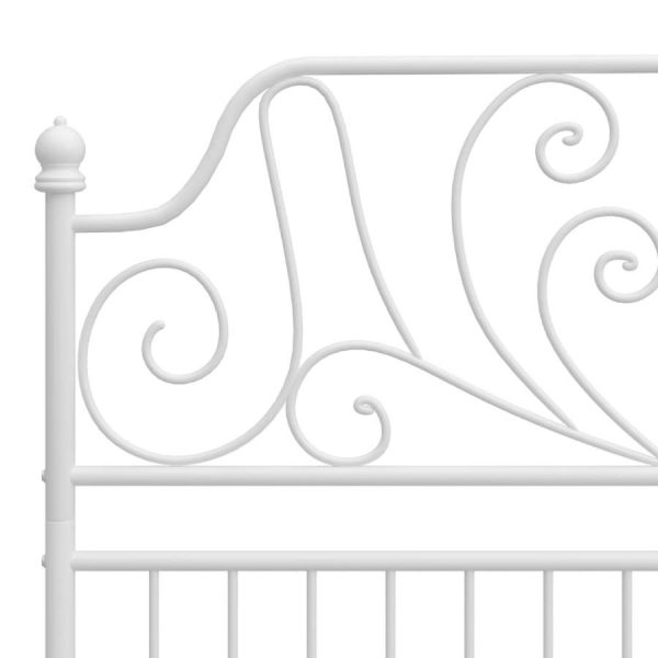 Cama doble de metal blanco de VidaXL