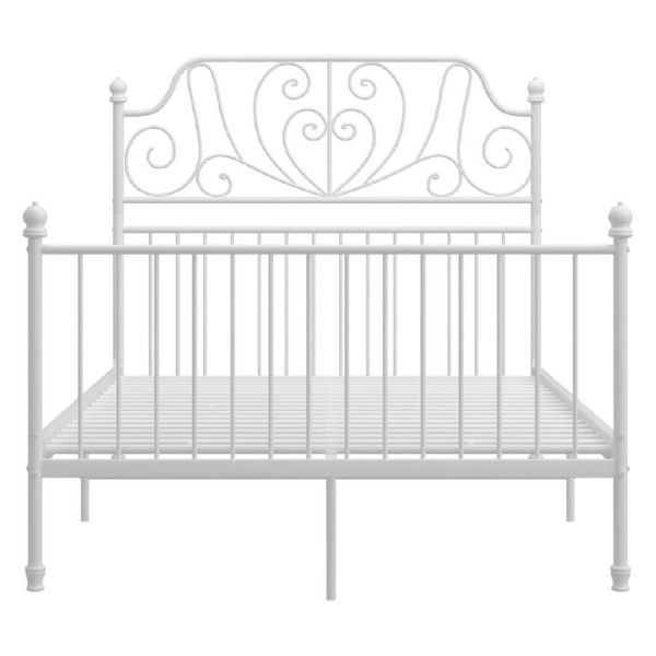 Cama doble de metal blanco de VidaXL
