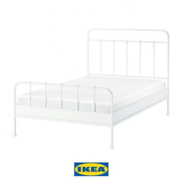 Cama doble Stjärnö de metal blanco de Ikea