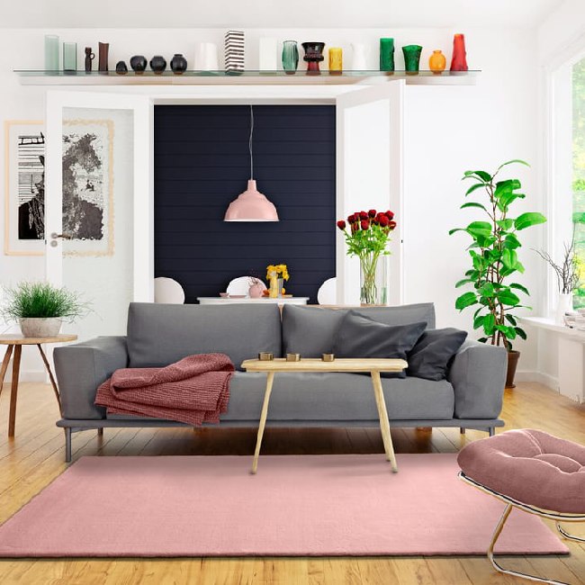 Alfombra rosa de poliéster