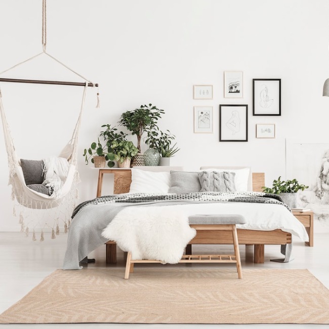 Alfombra rectangular de yute