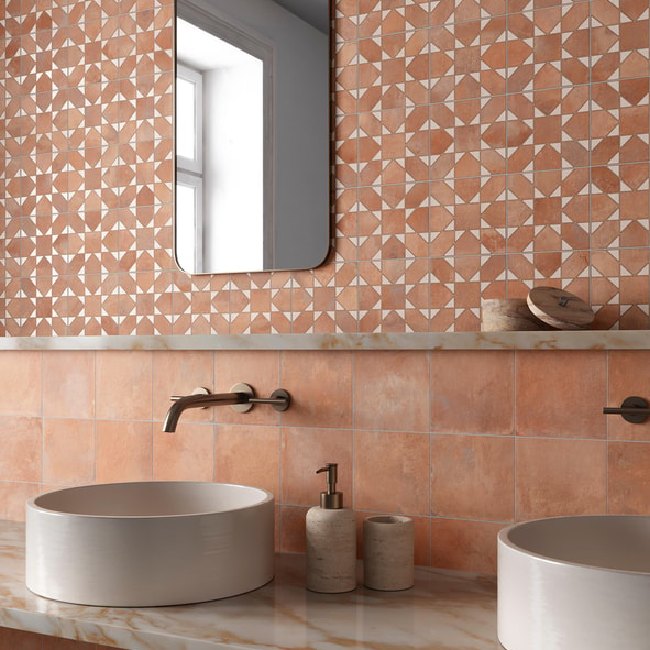 Baldosa de porcelánico terracota de Leroy Merlin