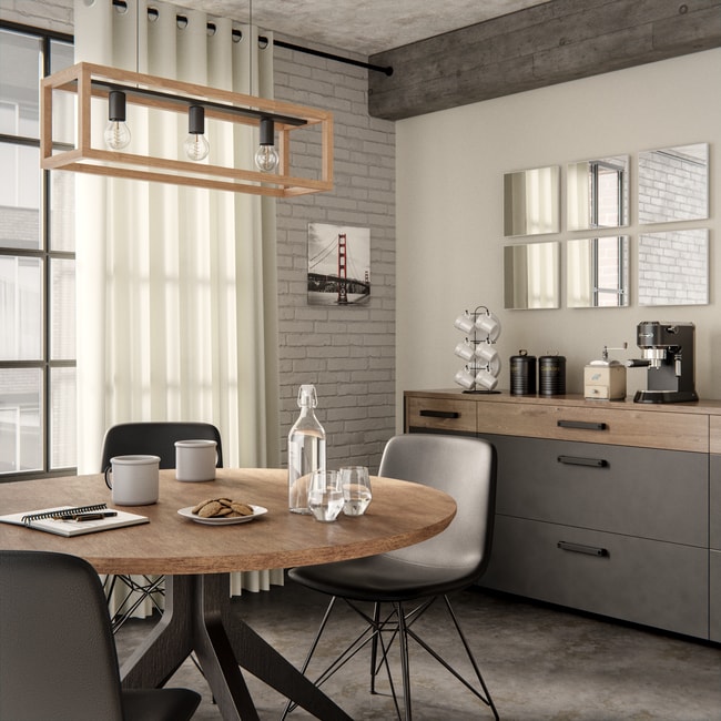 Lámpara de techo de madera de Leroy Merlin