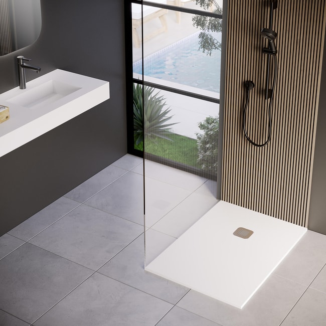 Plato de ducha blanco Pietra