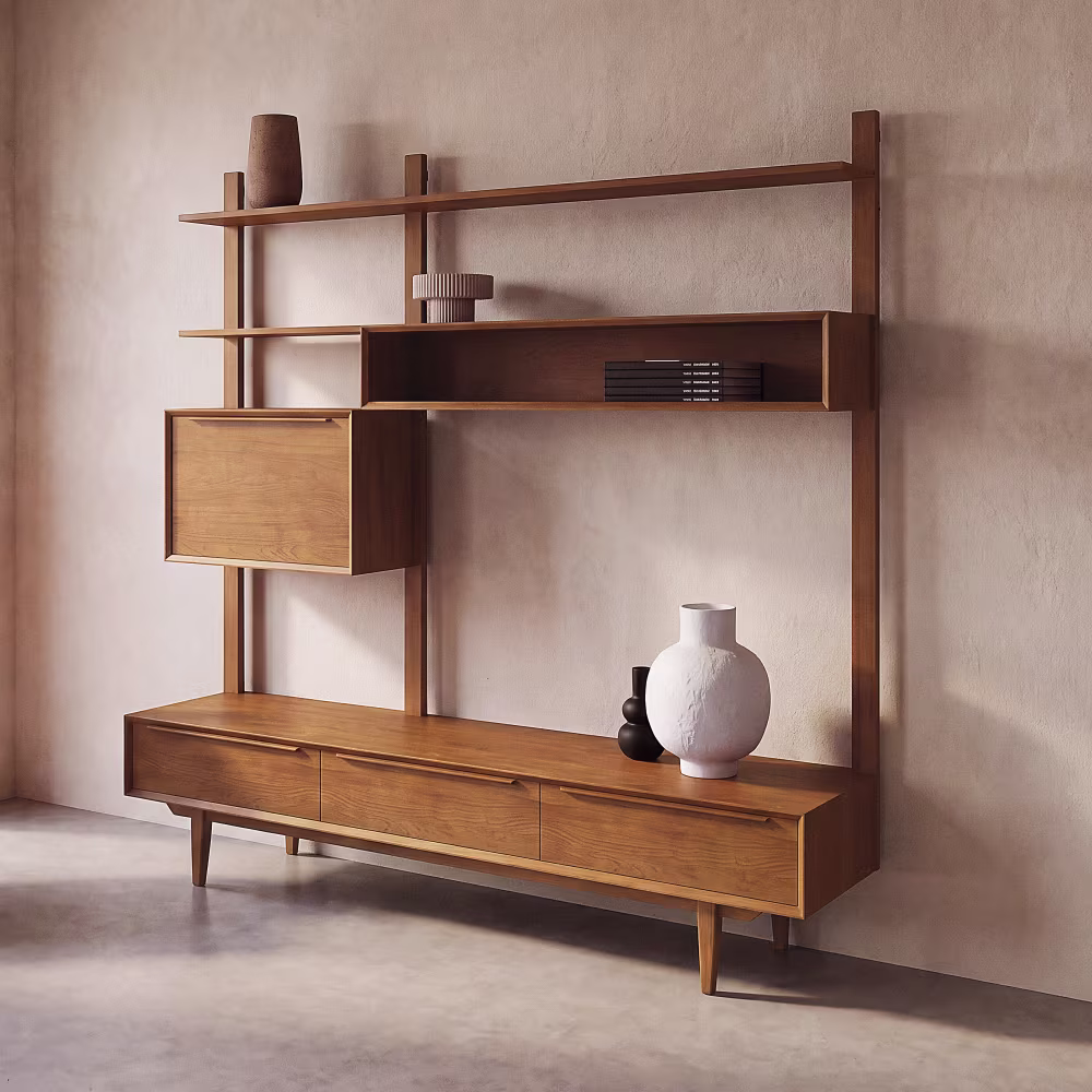 Mueble de TV con librería integrada de la serie Portobello